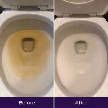 Master bathroom hard water stain removal